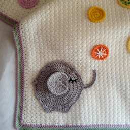 Elephant & Bobbles Baby Blanket Pattern/Crochet Afghan - thumbnail 4