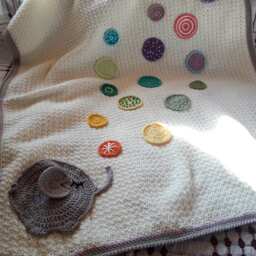 Elephant & Bobbles Baby Blanket Pattern/Crochet Afghan - thumbnail 3