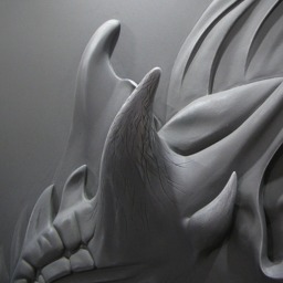 Bas Relief 3D Wall Art Dragon Head Wall Sculpture Dinosaur Relief Sculptural Painting Bas - thumbnail 4