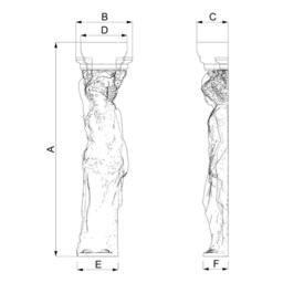 Girl With Grapes, Beautiful Carved Column, Carved Caryatid For Interior Decoration, Unpainted, Home Wall Embellishments, Wood Wall Art Decor - thumbnail 2