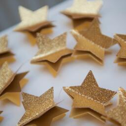 Christmas Decor, Holiday Glitter Garland, Gold Star Unique Gifts, Celestial Decorchristmas Gift - thumbnail 4