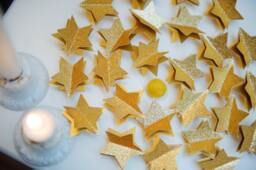Christmas Decor, Holiday Glitter Garland, Gold Star Unique Gifts, Celestial Decorchristmas Gift - thumbnail 1