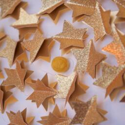 Christmas Decor, Holiday Glitter Garland, Gold Star Unique Gifts, Celestial Decorchristmas Gift - thumbnail 3
