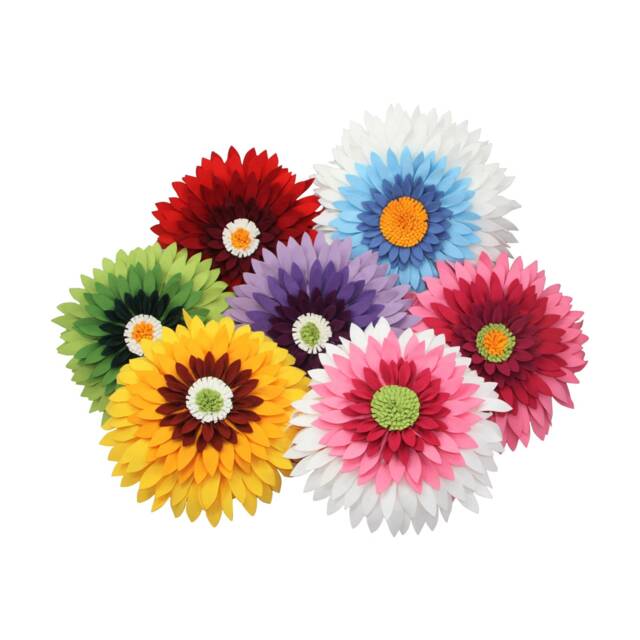 Flower Pillows -Daisy Round Pillow - Sunflower Accent Decorative Throw 3D Handmade For Home Decor - image 1