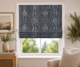 Scion Kazue Ink Roman Blind - Navy Blue Geometric Made To Measure - thumbnail 1