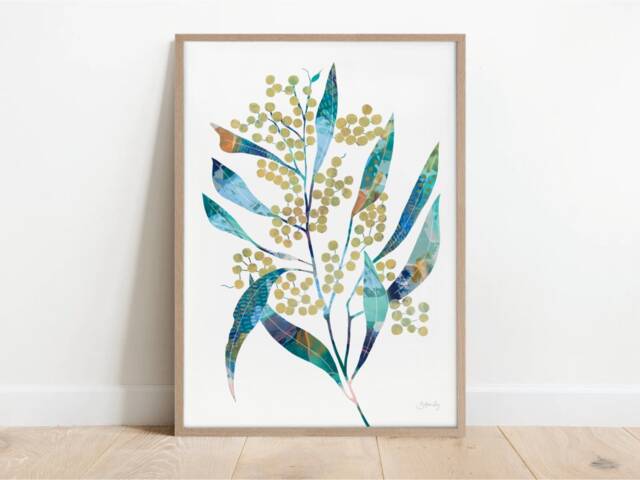 Yellow Wattle Botanical Print, Australian Native Flower Painting, Wall Print Decor, Floral Poster, Living Room Art, Bedroom Art - image 1
