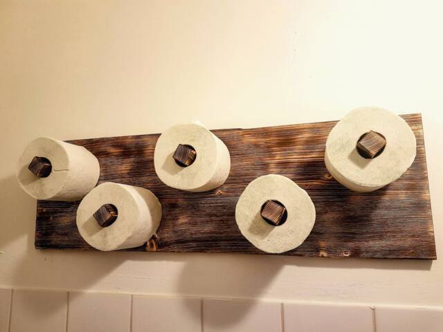 Toilet Paper Holder Rustic Toilet