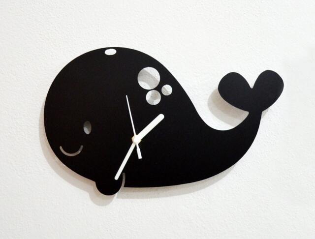 Whale Kids Cartoon Silhouette - Wall Clock - image 1