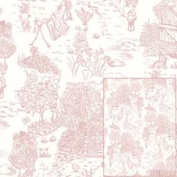 Pink Cottage Toile Crib Sheet Botanical Baby Bedding - thumbnail 3