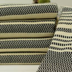 Turkish Towel 40x70 Black Cotton Soft Handmade Bath Home Decor Wedding Yrm-Hasr - thumbnail 3