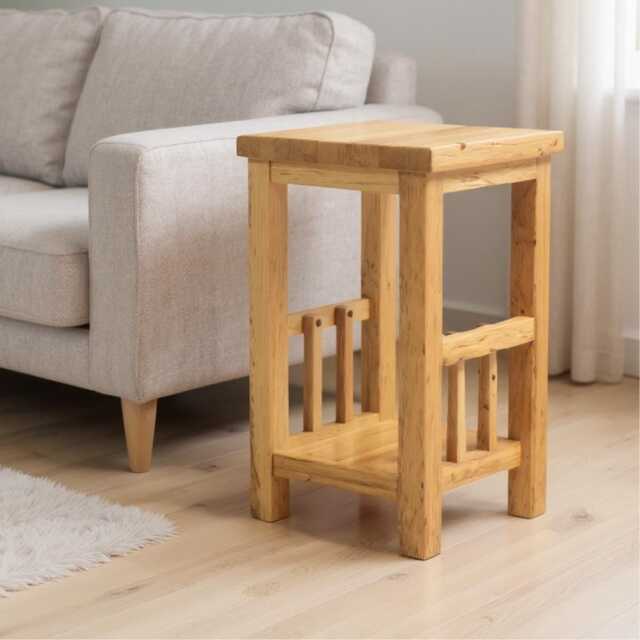 Oak Slim Side Table Fully Assembled Wooden End Table - image 1