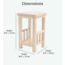Oak Slim Side Table Fully Assembled Wooden End Table - thumbnail 2