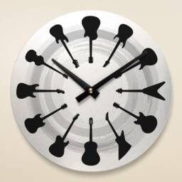 Brushed Aluminum Round Music Wall Clock, Symbols Gift For Musician, Teacher, Gift, Metal, Decoration - thumbnail 3