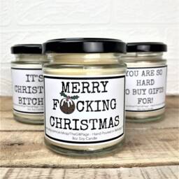 Rude Christmas Soy Candle Secret Santa Gift - thumbnail 2