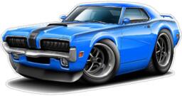 1970 Ford Mercury Cougar Vinyl Decal Officially Licensed Wall Art - thumbnail 1