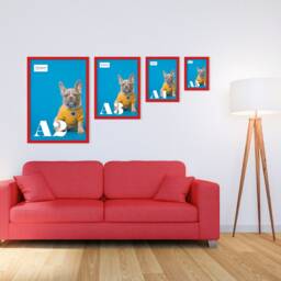 Red Photo Frame, A5, A4, A3, A2, Picture White Mounted Frames, Poster Home Decor, Modern Frame Art, Thin - thumbnail 2
