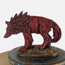 Wolf Sculpture in Ceramic By Paul Szeiler - thumbnail 3