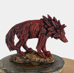 Wolf Sculpture in Ceramic By Paul Szeiler - thumbnail 1