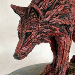 Wolf Sculpture in Ceramic By Paul Szeiler - thumbnail 2