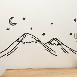 Mountain Wall Decal - Modern Nursery Sticker Peel & Stick Vinyl Mountains Kids Room Art Removable Decor - thumbnail 2