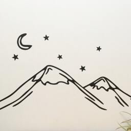 Mountain Wall Decal - Modern Nursery Sticker Peel & Stick Vinyl Mountains Kids Room Art Removable Decor - thumbnail 4