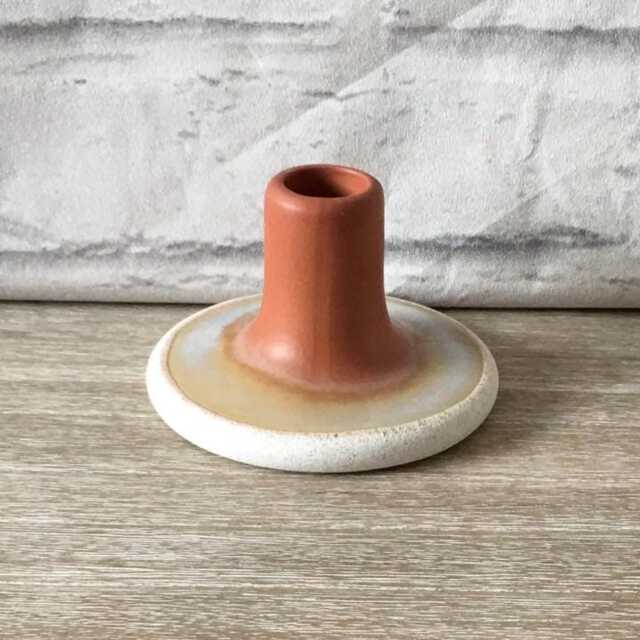 Large Orange Stone Effect Mojave Glaze Candle Stick Holder Home Decoration Decor
