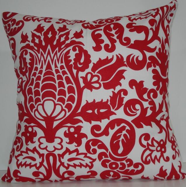 New 18x18 Inch Designer Handmade Pillow Cases in Red & White