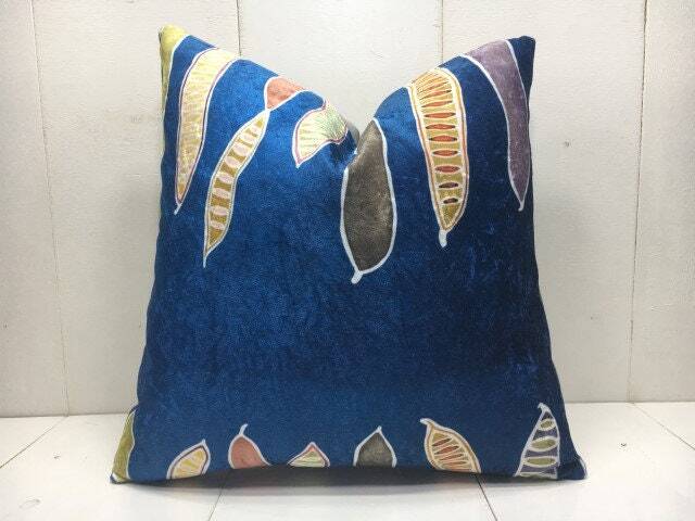 Silk Ikat Pillow Cover, Handwoven Cushion, Turkish Decor - 16x16 - image 1