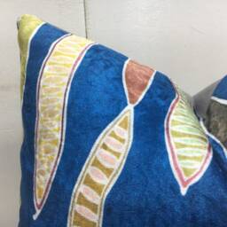 Silk Ikat Pillow Cover, Handwoven Cushion, Turkish Decor - 16x16 - thumbnail 3
