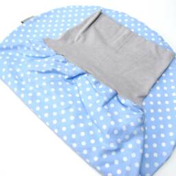 Romper Sack in Blue With Stars, Dots, Stripes, Vichy Check, Swaddle Baby Sleeping Bag Bab-Berlin - thumbnail 2