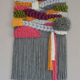 Large Woven Wall Tapestry Modern Fiber Art Decor - thumbnail 2