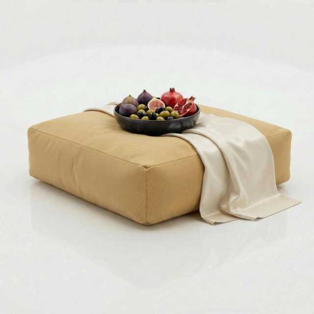 Beige Bean Bag Floor Cushion Water Resistant Garden Seat Pillow - image 1