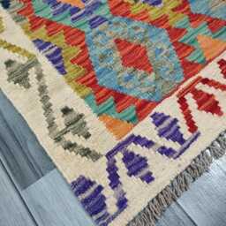 Classic Runner Rug, Handmade Artisan Afghan Turkish Scandinavian Navajo Bohemian Wool Flatweave Multicolour Kilim Rug 303x86 cm - thumbnail 3