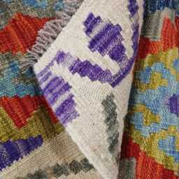 Classic Runner Rug, Handmade Artisan Afghan Turkish Scandinavian Navajo Bohemian Wool Flatweave Multicolour Kilim Rug 303x86 cm - thumbnail 4