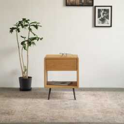 Solid Oak Blum Nightstand With One Drawer Scandinavian Modern Design, Bedroom Furniture - thumbnail 3