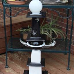 Checkmate Totem, Tall Glass Tower, Glass Art, Yard Art, Deck Art, Glass Totem, Glass Yard Art, Wedding Deco, Garden Art - thumbnail 2