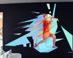 Painteeze Tennis Player Painting Like Modern Wall Decor, Decal, Sticker Cfb 17 - thumbnail 1