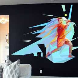 Painteeze Tennis Player Painting Like Modern Wall Decor, Decal, Sticker Cfb 17 - thumbnail 2