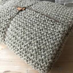 Handmade Alpaca Knit Throw Chunky Wool Blanket, Cozy Living Room Decor - thumbnail 3