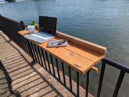 Balcony Bar Table With Led Light, Foldable Space Saving Outdoor Patio Furniture Wheaterproof - thumbnail 1