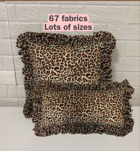 Frilled Pillow Square & Rectangle Cushions Leopard Print - Shown + Ruffles Scatter Cushion Large Decorative Plush Throw - 68 Fabrics - image 1
