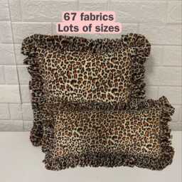 Frilled Pillow Square & Rectangle Cushions Leopard Print - Shown + Ruffles Scatter Cushion Large Decorative Plush Throw - 68 Fabrics - thumbnail 3