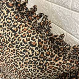 Frilled Pillow Square & Rectangle Cushions Leopard Print - Shown + Ruffles Scatter Cushion Large Decorative Plush Throw - 68 Fabrics - thumbnail 2