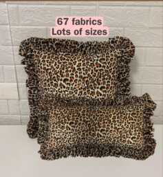 Frilled Pillow Square & Rectangle Cushions Leopard Print - Shown + Ruffles Scatter Cushion Large Decorative Plush Throw - 68 Fabrics - thumbnail 1