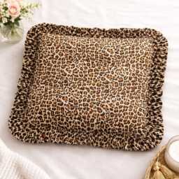 Frilled Pillow Square & Rectangle Cushions Leopard Print - Shown + Ruffles Scatter Cushion Large Decorative Plush Throw - 68 Fabrics - thumbnail 1