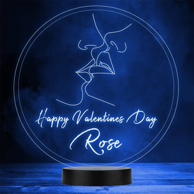 Kissing Line Art Valentine's Day Personalised Gift Colour Changing Night Light - image 1