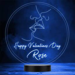 Kissing Line Art Valentine's Day Personalised Gift Colour Changing Night Light - thumbnail 1