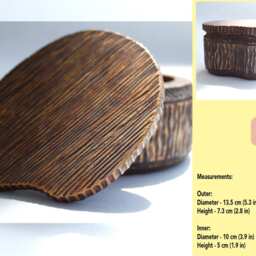 Wooden Box Handmade For Jewelry Geometric Lines Unique Design Vintage Look - thumbnail 3