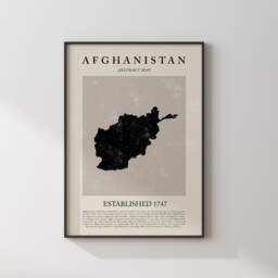 Afghanistan Map Vintage Abstract Wall Art Print Picasso + Matisse Inspired Travel Poster - thumbnail 2