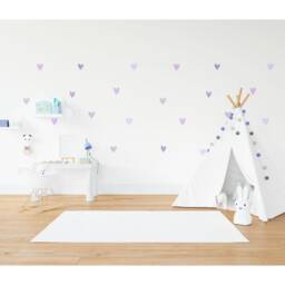 Purple Watercolor Heart Wall Stickers Boho Nursery Decor - thumbnail 2